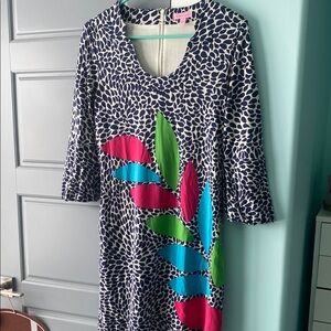 Lilly Pulitzer Angie Caterpillar Bell Sleeve Silk & Cotton Blend Dress